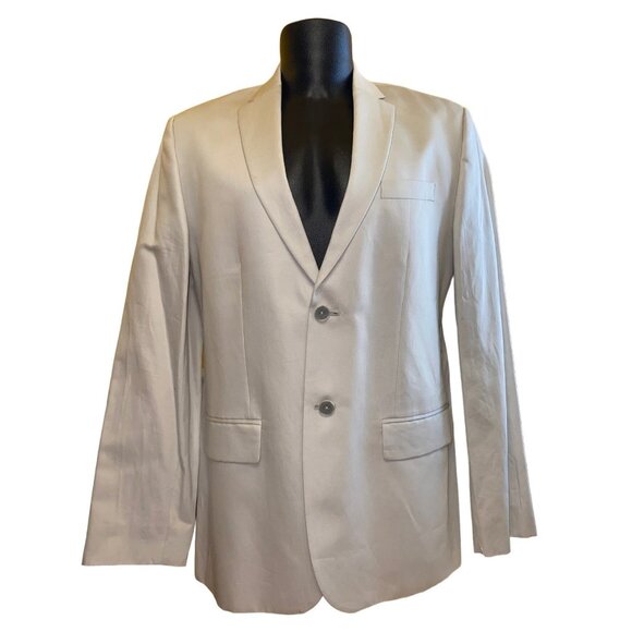 Calvin Klein Mens Beige Two-Button Suit Jacket Size L - Made In India - Picture 1 of 10